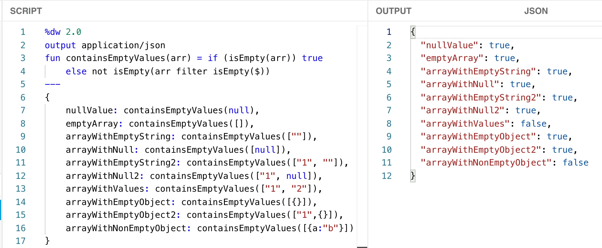 Part 3 isEmpty/filter function tested against ten cases, all returning the expected results