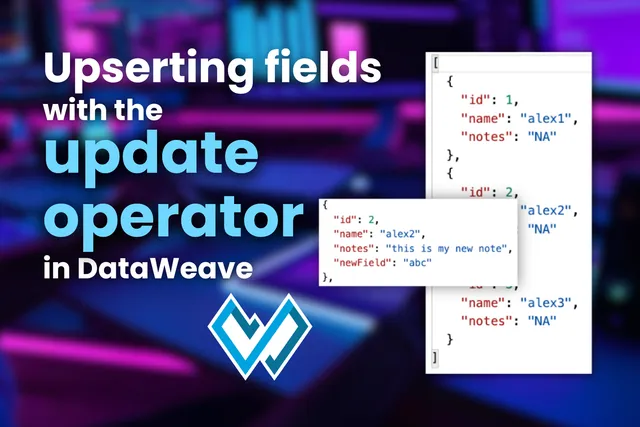 How to upsert fields from an object in an array with the update operator in DataWeave